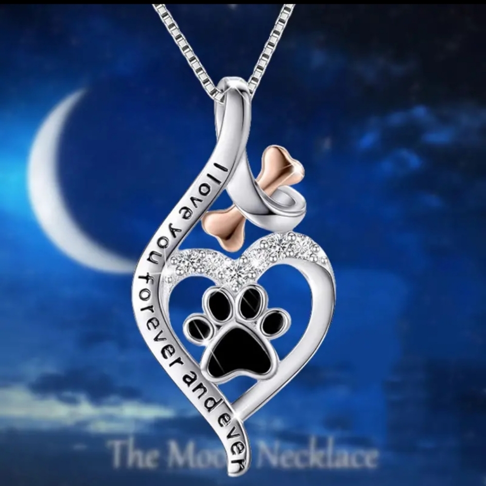 I love you forever and ever Dog Pendant Necklace